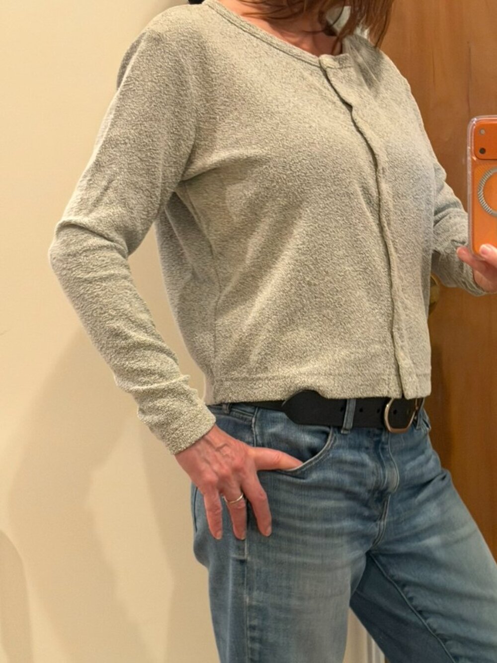Vintage Lee Riveted Gray Button‑Front Sweater – Size Small – Made in Israel - Picture 6 of 11